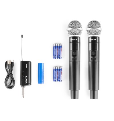 VONYX 179.211 WM552 MICRÓFONO INALÁMBRICO UHF DUAL PLUG-AND-PLAY