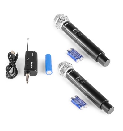 VONYX 179.211 WM552 MICRÓFONO INALÁMBRICO UHF DUAL PLUG-AND-PLAY