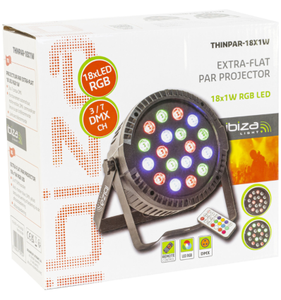≫ Comprar IBIZA LIGHT THINPAR-18X1W - 39.90 € | Profesional DJ®