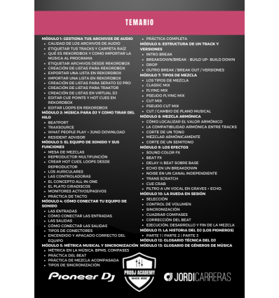 CURSO ONLINE DJ PROFESIONAL CON EQUIPOS PIONEER DJ (74 Vídeos)