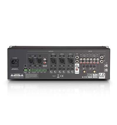 LD Systems ZONE 624 - Mezclador de 4 zonas y 8 canales