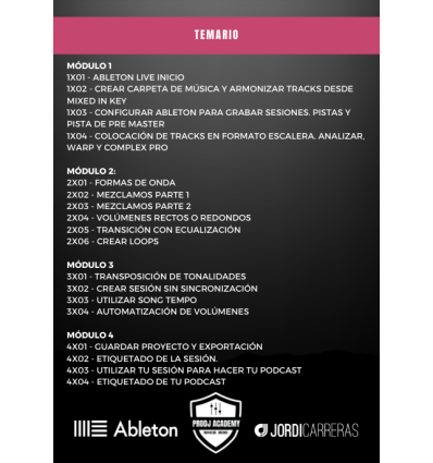 CURSO ONLINE GRABA TUS SESIONES DJ CON ABLETON LIVE (18 Vídeos)