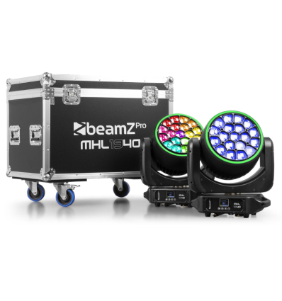BEAMZ 150.105 MHL1940 CABEZA MÓVIL LED ZOOM 19X40W 2 UNIDADES
