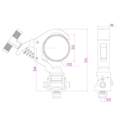 BEAMZ 151.476 BC50B-150F GARRA DE AGARRE RÁPIDO TILT AJUSTABLE