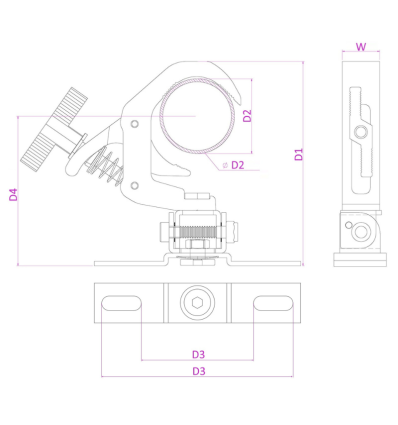 BEAMZ 151.478 BC50B-75M GARRA DE AGARRE RÁPIDO TILT AJUSTABLE