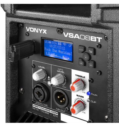 VONYX 170.368 VSA08BT ALTAVOCES ACTIVOS BI-AMPLIFICADOS 8" 250W