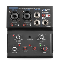 VONYX 172.642 VMM301 MEZCLADOR 3 CANALES CON USB AUDIO