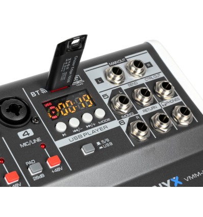Vonyx VMM-K602 - Mezclador de 6 canales con DSP y Bluetooth