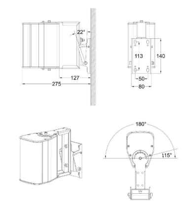 Comprar AUDIOPHONY ILINESUP23 SOPORTE PARED NEGRO ILINE23