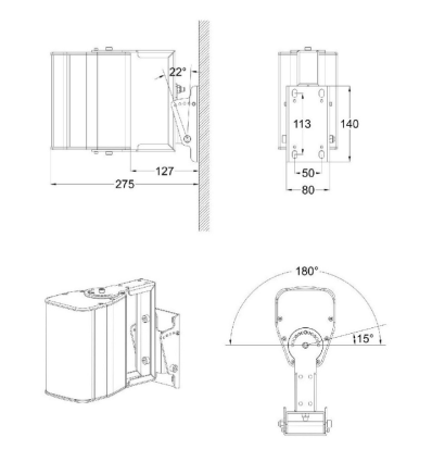 AUDIOPHONY ILINE23SUPW SOPORTE PARED BLANCO PARA ILINE23