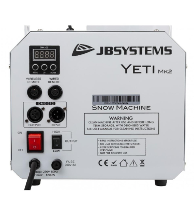 Comprar JB SYSTEMS YETI MK2 MAQUINA EFECTO NIEVE 1200W DMX