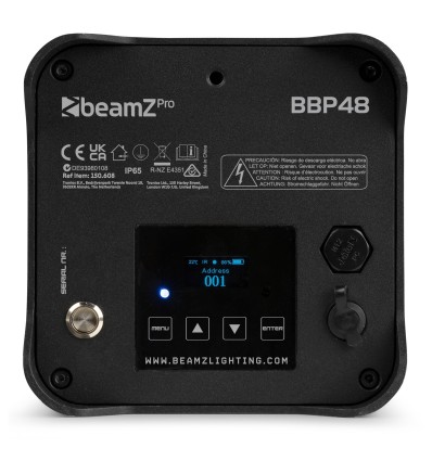 BeamZ Pro BBP48 Uplight LED 9x12W batería IP65 - Para exterior