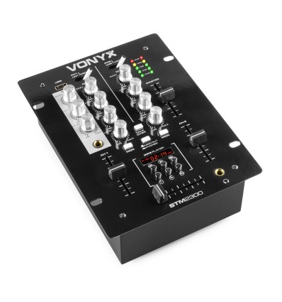 VONYX STM-2300 – Mezclador DJ de 2 canales con USB/MP3