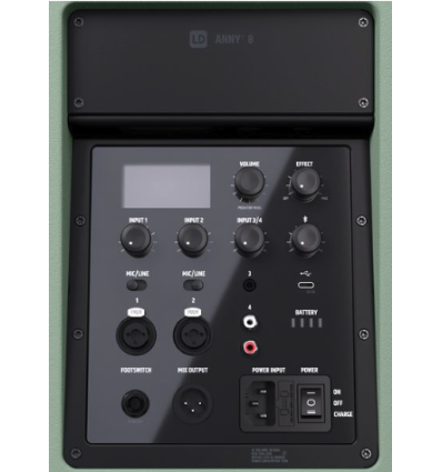 LD Systems ANNY 8 GN – Altavoz portátil con Bluetooth y mixer