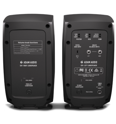 ADAM Audio D3V Black - Monitor de estudio compacto de alta precisión