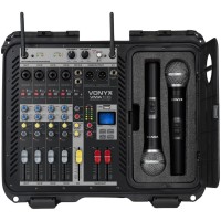 Vonyx VMA106 Mezclador Amplificado de 6 Canales con 2 Micrófonos UHF