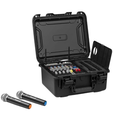 Vonyx VMA106 Mezclador Amplificado de 6 Canales con 2 Micrófonos UHF