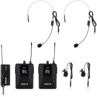 Vonyx WM552B Sistema UHF Dual de Micrófonos Inalámbricos de Petaca