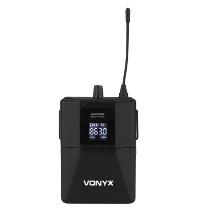 Vonyx WM552B Sistema UHF Dual de Micrófonos Inalámbricos de Petaca