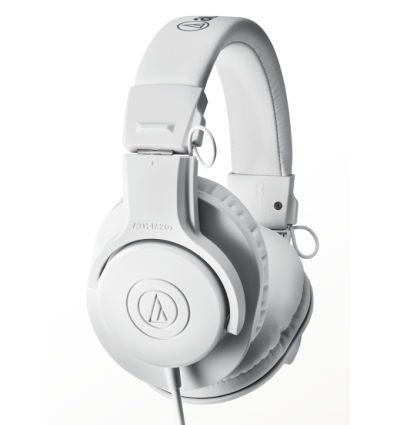 Audio-Technica ATH-M20x Blanco – Auriculares Profesionales de Monitori