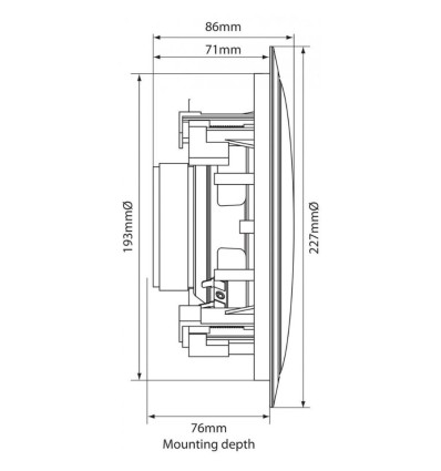 Adastra C6S - Altavoz de techo 6,5" con doble bobina y doble tweeter