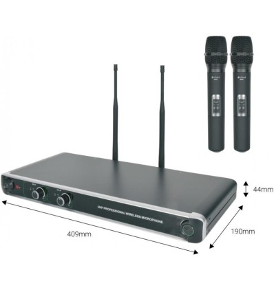 Chord NU20-H - Sistema Inalámbrico UHF con 2 Micrófonos de Mano