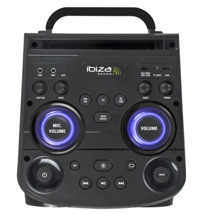 Altavoz Ibiza Sound BOMBMASTER - 1000W y micrófonos inalámbricos