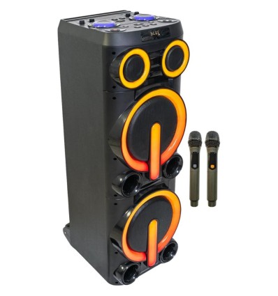 Altavoz Ibiza Sound BOMBMASTER - 1000W y micrófonos inalámbricos