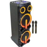 Altavoz Ibiza Sound BOMBMASTER - 1000W y micrófonos inalámbricos