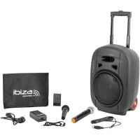 Altavoz Ibiza Sound PORT8UHF-MKII - 400W Bluetooth y micrófonos Altavoz Ibiza Sound PORT8UHF-MKII - 400W Bluetooth y micrófonos