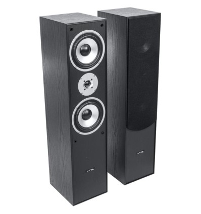 Altavoces de suelo LTC L766-BL – 350W, 3 vías, madera negra