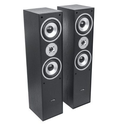 Altavoces de suelo LTC L766-BL – 350W, 3 vías, madera negra