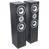 Altavoces de suelo LTC L766-BL – 350W, 3 vías, madera negra