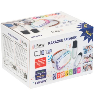 Karaoke PARTY KARAKID20 - Bluetooth, micrófonos y luces LED