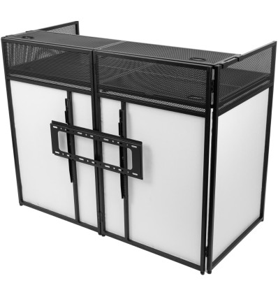 Vonyx DB6 - Cabina DJ plegable con soporte para TV y paneles de lycra