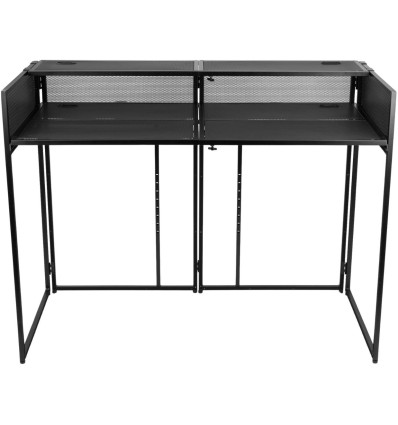 Vonyx DB6 - Cabina DJ plegable con soporte para TV y paneles de lycra