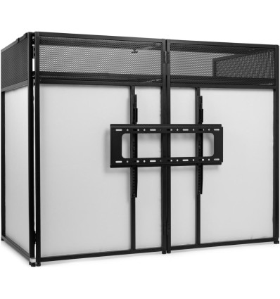 Vonyx DB6 - Cabina DJ plegable con soporte para TV y paneles de lycra