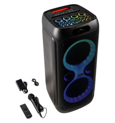 Fenton Core160 - Altavoz portátil 240W con Bluetooth y luces LED