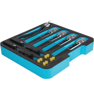 Adam Hall Rack Inlay 02 Microphone - Inserto de espuma para rack 2U.