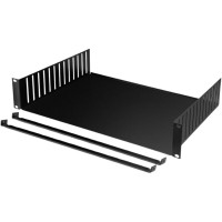 Bandeja Adam Hall Racktray 02 Clamp para racks 2U de 19 pulgadas.