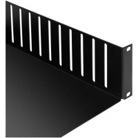 Bandeja Adam Hall Racktray 02 Clamp para racks 2U de 19 pulgadas.