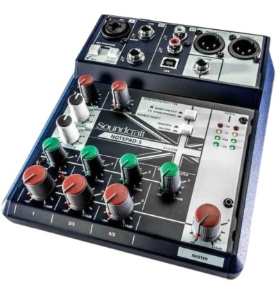 Soundcraft Notepad-5 - Mezclador compacto de 5 canales con USB