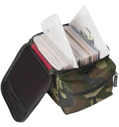 Magma 45 Record-Bag 100 Camo-Green/Bordeaux - Bolsa para vinilos