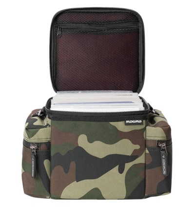Magma 45 Record-Bag 100 Camo-Green/Bordeaux - Bolsa para vinilos
