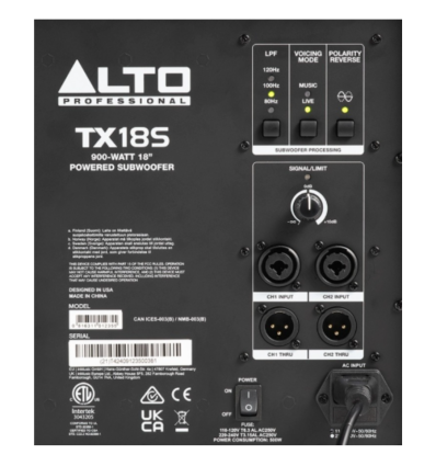 Alto TX18S – Subwoofer activo 18" 900 W con DSP
