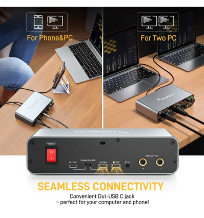 Maono PS22 - Interfaz de audio USB-C profesional 24-bit/192 kHz