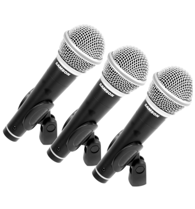 Samson R21 3-Pack – Pack de 3 micrófonos dinámicos profesionales