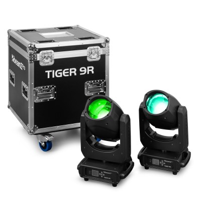 BeamZ Pro Tiger 9R 260W Cabeza Móvil Beam | Pack 2 + Flightcase