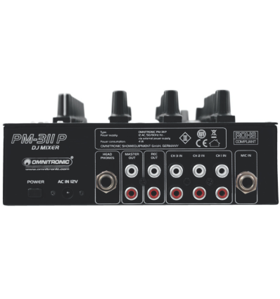 Omnitronic PM-311P Mezclador DJ 3 Canales con Reproductor MP3