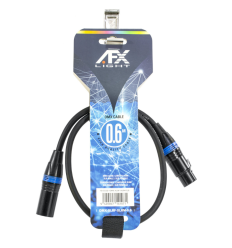 AFX DMX-XLRF-XLRM-0,6 - Cable DMX 0,6m XLR 3 pines